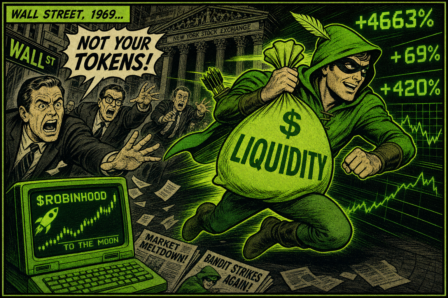 Robin Hood redistributing liquidity comic